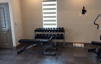 Fitness center with free weights